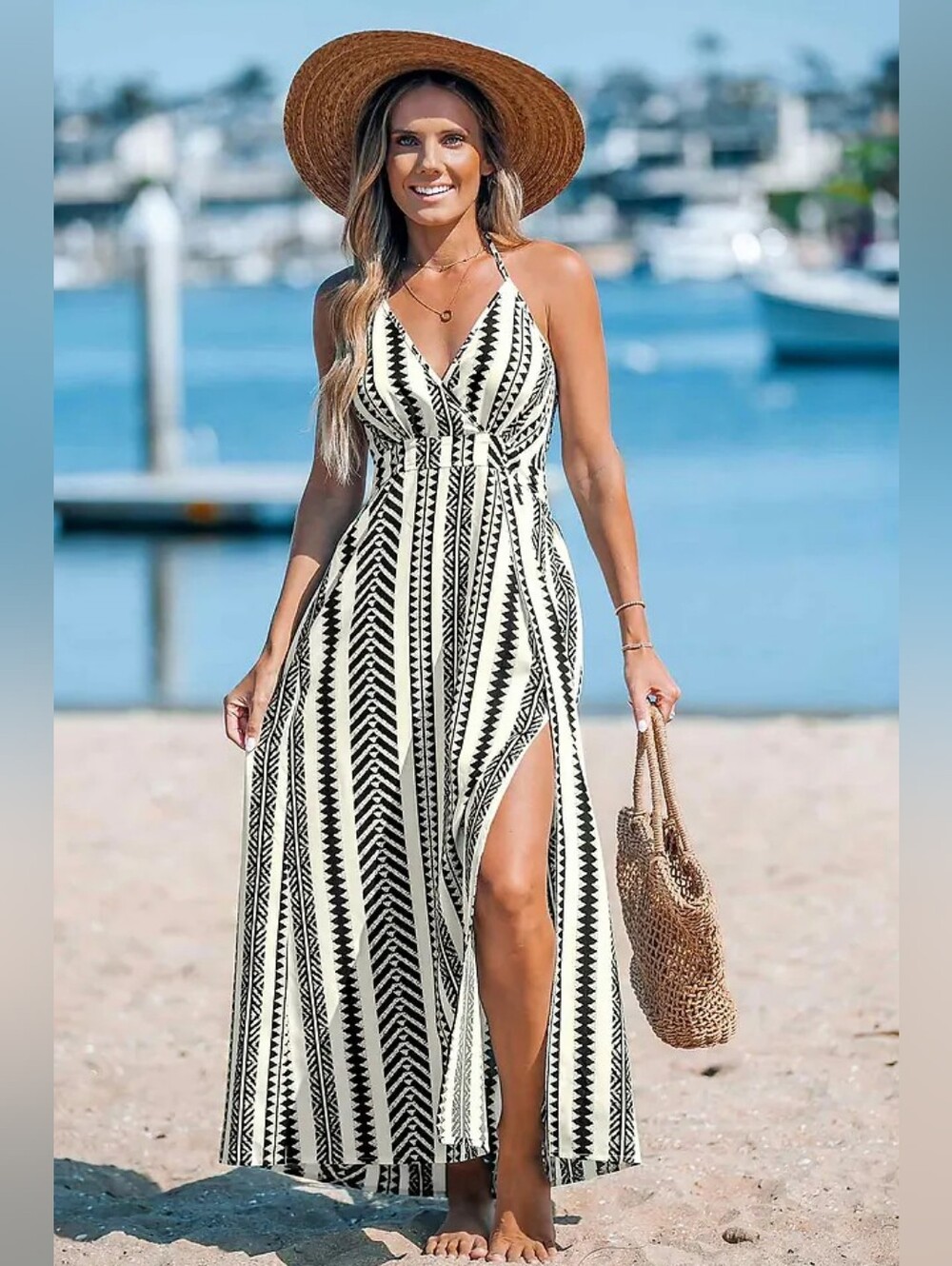 Geo Print Halter Maxi Dress 💥 BRAND NEW 💥